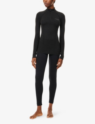 Falke Womens  Ergonomic Sport System Zip Shirt Regular Fit In Black