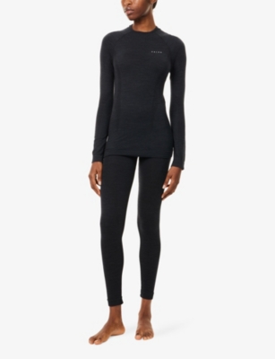 Falke Womens  Ergonomic Sport System Thermal Wool-tech Leggings In Black