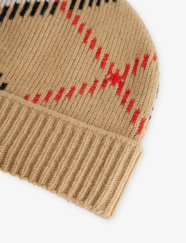 Check Cashmere Blend Beanie