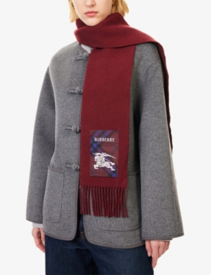 BURBERRY: Check Label Cashmere Scarf