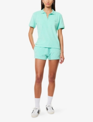 Hunza G Womens Mint Towelling Mid-rise Cotton-jersey Shorts In Green