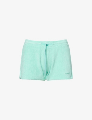 Hunza G Womens Mint Towelling Mid-rise Cotton-jersey Shorts In Green