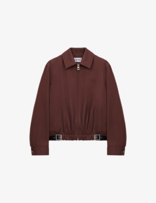 Loewe Womens Coffee Belted Classic Cotton-blend Jacket In Brown