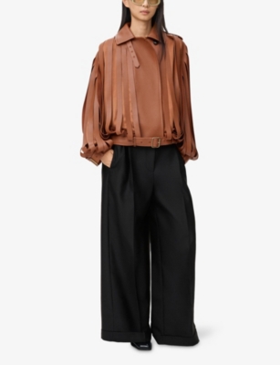 LOEWE: Wide-Leg High-Rise Wool-Blend Trousers
