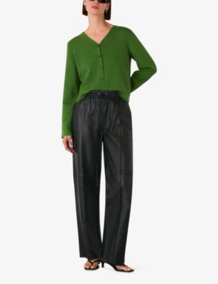 WHISTLES: V-Neck Regular-Fit Stretch Cotton-Blend Cardigan