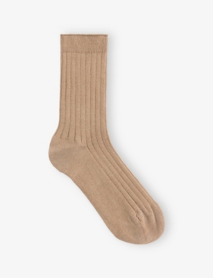 WHISTLES: Classic Ribbed Stretch-Cotton Socks