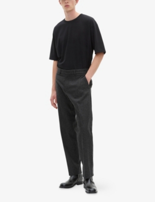 The Kooples Mens Middle Grey Tapered-leg Mid-rise Wool-blend Trousers In Gray