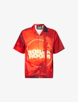 Pleasures X Boiler Room Mens  Venue Short-sleeve Satin Shirt Red In Red