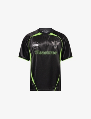 Pleasures X Boiler Room Mens  Aqua Soccer Jersey T-shirt Black In Black