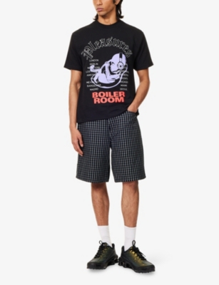 Pleasures X Boiler Room Mens  Headphone Short-sleeves Cotton-jersey T-shirt Black In Black