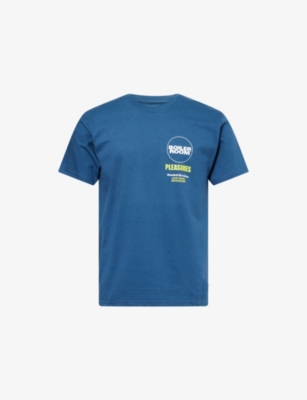 Pleasures X Boiler Room Mens  Turntable Short-sleeves Cotton-jersey T-shirt Blue In Blue