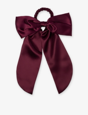 Slip Crimson Silk Hair Bow In Red