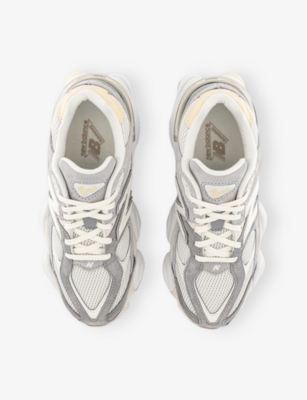 New Balance Womens Slate Grey Yellow 9060 Suede And Mesh Trainers In Multi