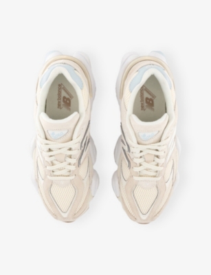 New Balance Womens Bisque 9060 Suede And Mesh Trainers In Animal Print