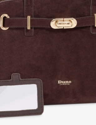 Dune Womens Brown Suede Dinkydefine Medium Belted Leather Tot In Brown