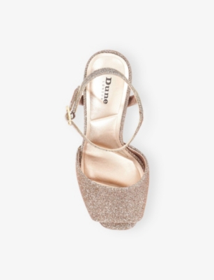 Dune Womens Bronze Synthetic Mayci Woven Platform Sandals Eur 38/5 Uk In Silver
