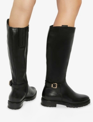 DUNE: Tabbey Leather Knee-High Boots