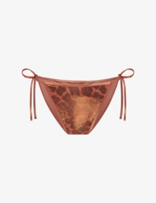 AGENT PROVOCATEUR: Cayla Leopard-Print Bikini Bottoms