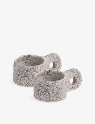 SELETTI: Newlithic Porcelain Coffee Cups Set of Two