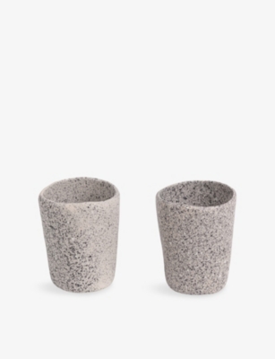 SELETTI: Newlithic Porcelain Glasses Set of Two