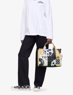 Marc Jacobs Womens White Multi  X Derrick Adams The Medium Canvas Tote Bag In Multi