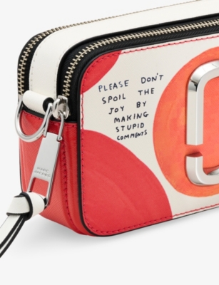 Marc Jacobs Womens Orange Multi  X David Shrigley The Snapshot Leather Cross-body Bag In Multi