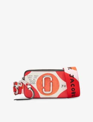 Marc Jacobs Womens Orange Multi  X David Shrigley The Snapshot Leather Cross-body Bag In Multi