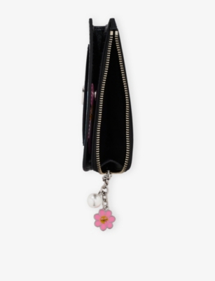 Marc Jacobs Womens Black Multi  X Hattie Stewart The Medium Flat Leather Wallet In Black