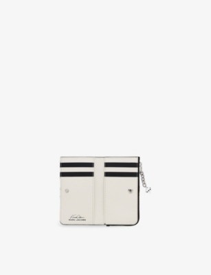 Marc Jacobs Womens Black/white  X Derrick Adams Everday Flat Leather Wallet In Multi
