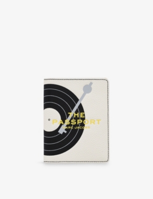 Marc Jacobs White Multi  X Derrick Adams Leather Passport Case In Multi