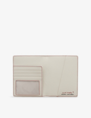Marc Jacobs Yellow Multi  X David Shrigley Leather Passport Case In Multi