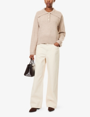 4TH & RECKLESS: Eddie Buttoned-Collar Wool-Blend Jumper