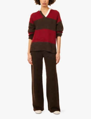 4th & Reckless Womens Chocolate Brady Straight-leg Knitted Trousers Xs In Brown