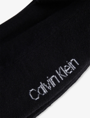 CALVIN KLEIN: Monogram Stretch-Cotton Trainer Socks Pack of Two