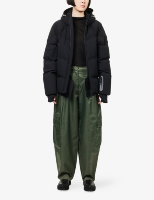 Moncler S Black Angren Hooded Down Ski Jacket In Blue