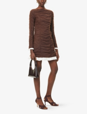 AMY LYNN: Edie Polka-Dot Woven Mini Dress