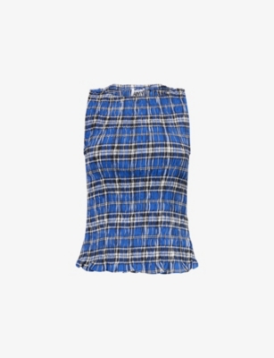 AMY LYNN: Sonya Shirred Cotton-Poplin Top