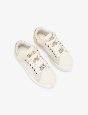 Kurt Geiger Ld Kids' Mini Laney Charm Leather Trainers Eur 30 / 12 Uk In White