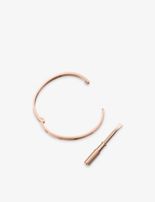 Cartier Womens Rose Gold Love Medium 18ct Rose-gold And 0.19ct Diamond Bracelet In Gold