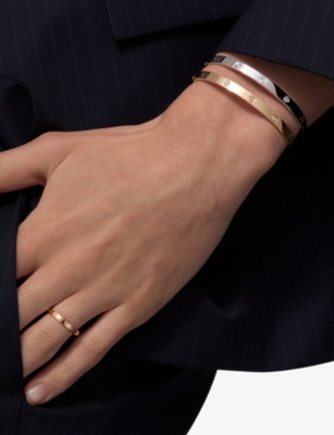 CARTIER WOMENS CARTIER LOVE MEDIUM 18CT WHITE-GOLD AND 0.19CT DIAMOND BRACELET