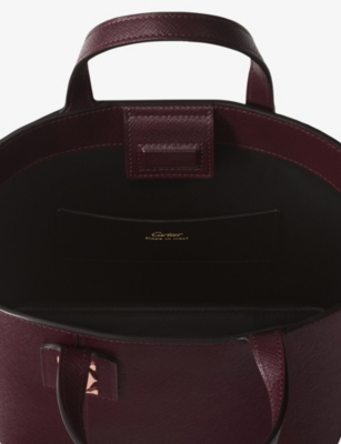 Cartier Womens Grape C De  Mini Leather Tote Bag In Purple