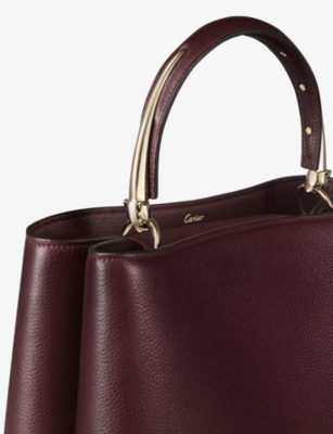 Cartier Womens Grape Panthère Double De  Medium Leather Top-handle Bag In Purple