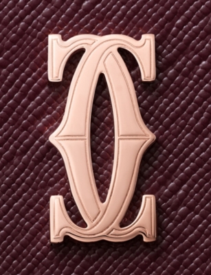Cartier Womens Grape C De  Mini Leather Wallet In Brown