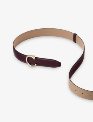 Cartier Womens Grape Panthère C De  Small Leather Belt In Purple