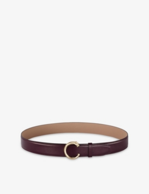 Cartier Womens Grape Panthère C De  Large Leather Belt In Purple