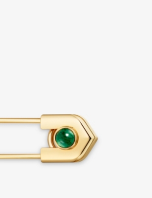 CARTIER: C de Cartier 18ct Yellow Gold And Aventurine Pin