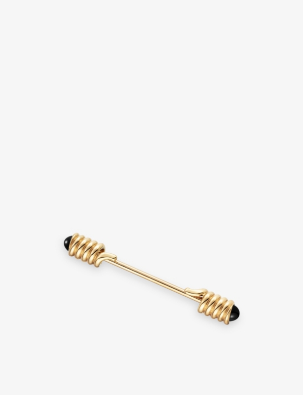 18ct Yellow-Gold Onyx Tie Pin