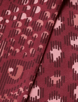 Cartier Womens Grape Panthère Dots Bandeau Printed Silk-twill Scarf In Red