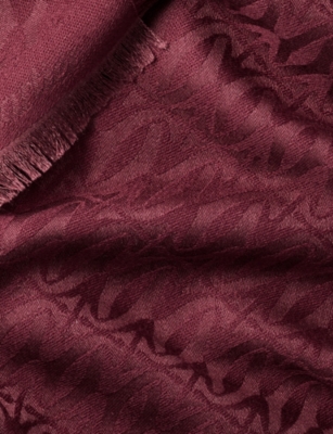 Cartier Womens Grape C De  Wool And Silk Shawl In Red