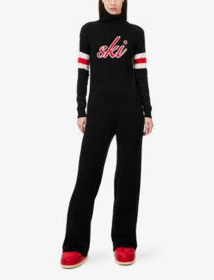 Perfect Moment Womens Neve Turtleneck Merino-wool Ski Jumper Black Xs In Black